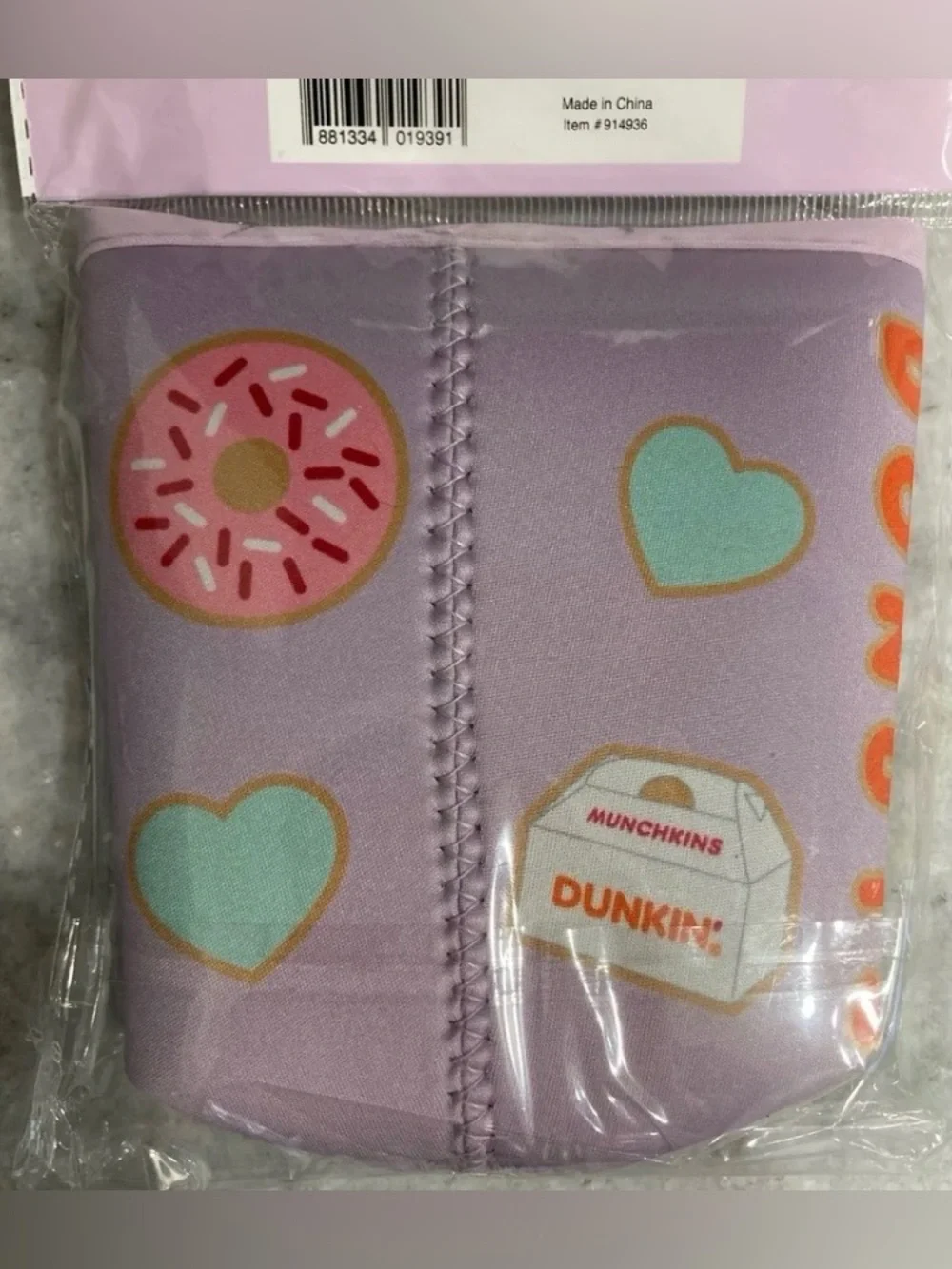 Stoney Clover Lane Dunkin' Lavender Cup Sleeve with Donut & Munchkins Graphics